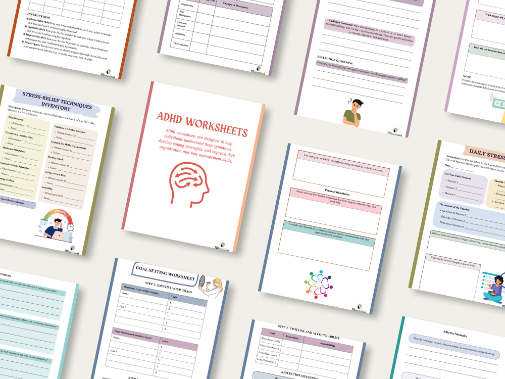 ADHD Worksheets – Digital Download (15 Sheets, 28 pages)