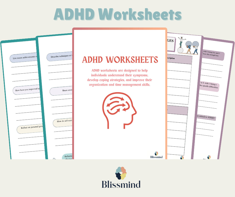 ADHD Worksheets – Digital Download (15 Sheets, 28 pages)