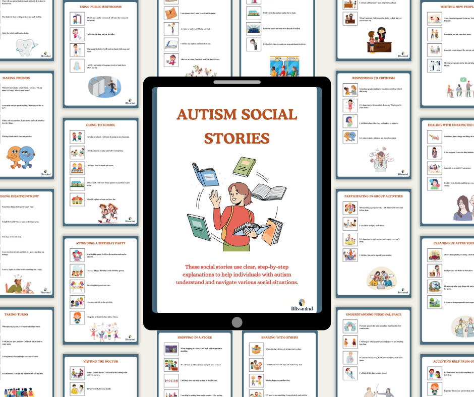 Autism Social Stories: Digital Worksheet Set (15 Worksheets, 21 pages)