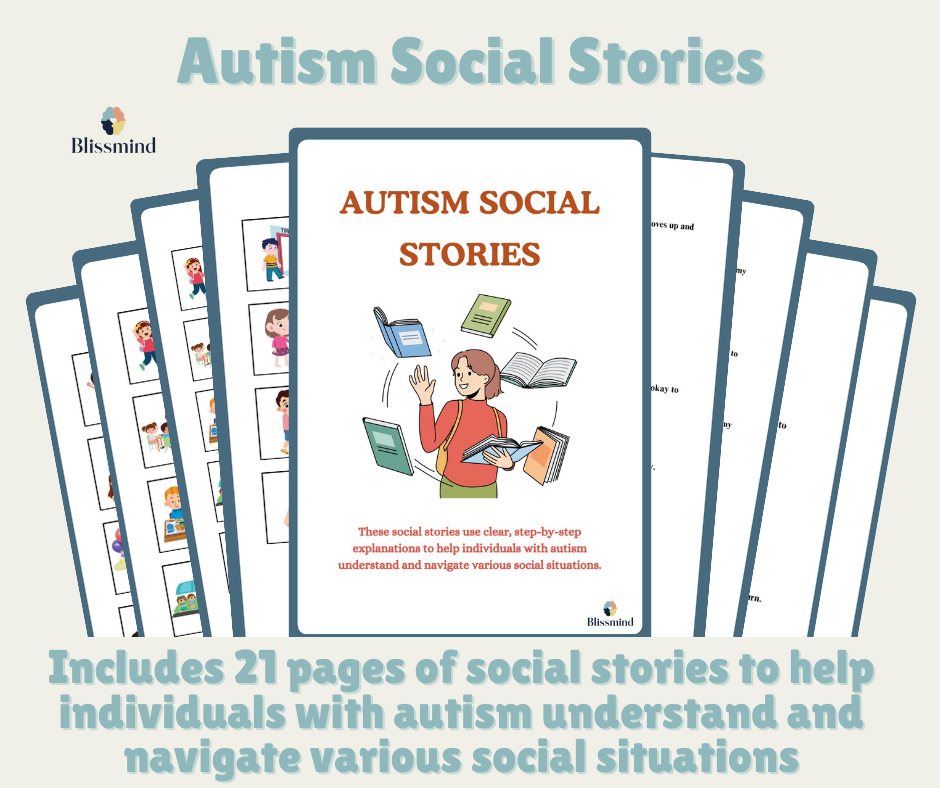 Autism Social Stories: Digital Worksheet Set (15 Worksheets, 21 pages)