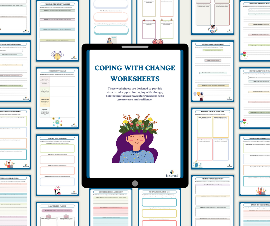 Coping with Change Worksheets – Digital Download (15 Sheets)