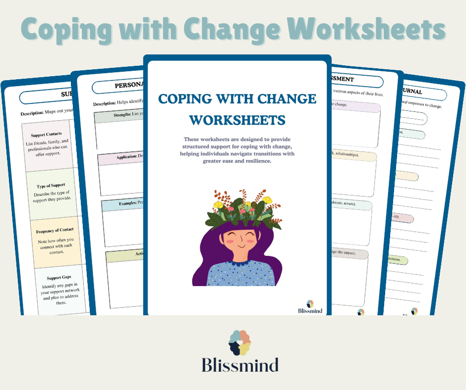 Coping with Change Worksheets – Digital Download (15 Sheets)