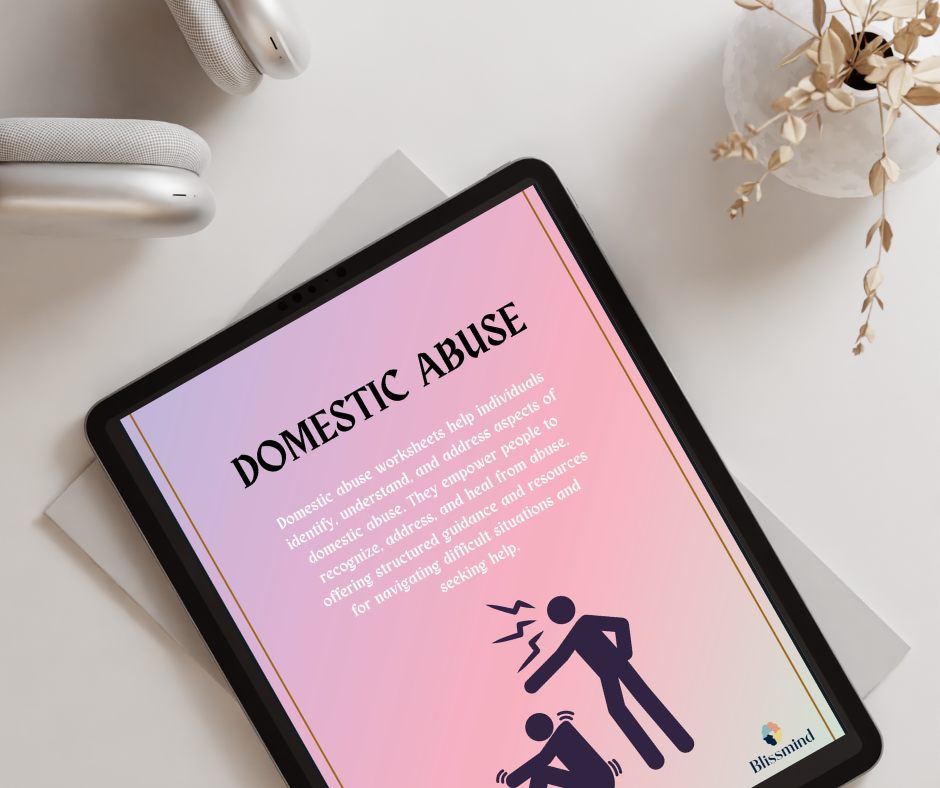 Domestic Abuse Worksheets – Digital Download (15 Sheets, 33 pages)