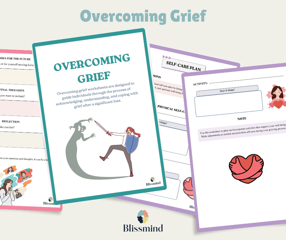 Overcoming Grief Worksheets: Digital Worksheet Set (15 Worksheets, 36 pages)