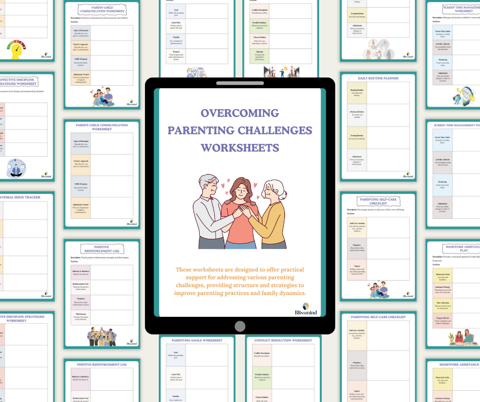 Overcoming Parental Challenges: Digital Worksheet Set (15 Worksheets, 31 pages)