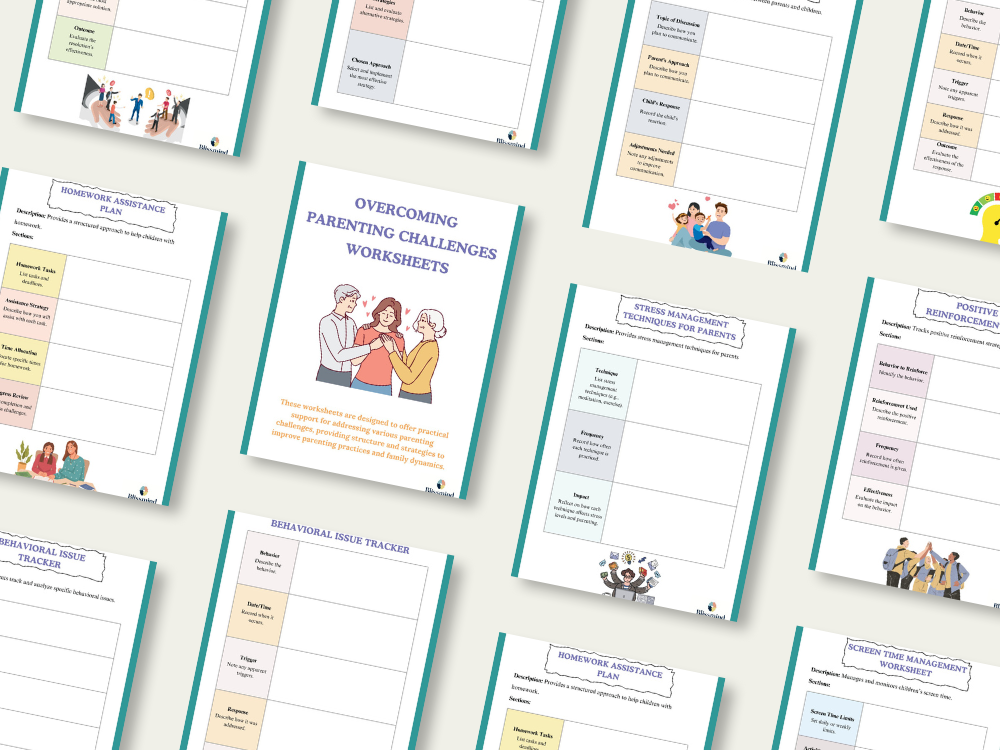 Overcoming Parental Challenges: Digital Worksheet Set (15 Worksheets, 31 pages)