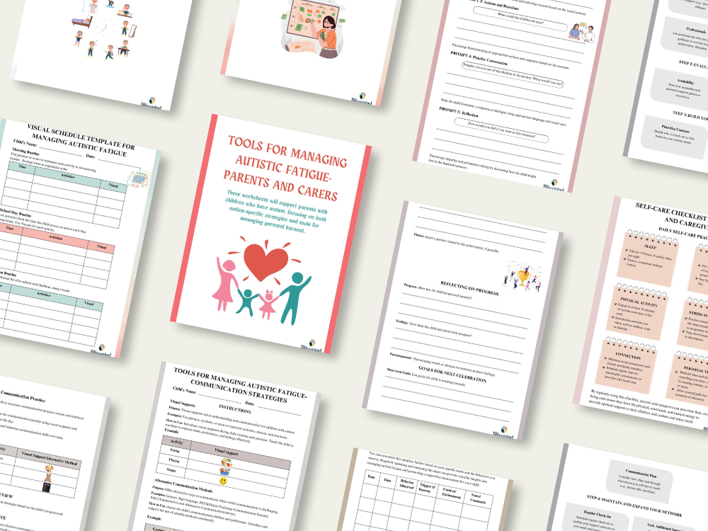 Tools for Managing Autistic Fatigue - Parents and Caregivers, Digital Download (15 Worksheets, 30 pages)