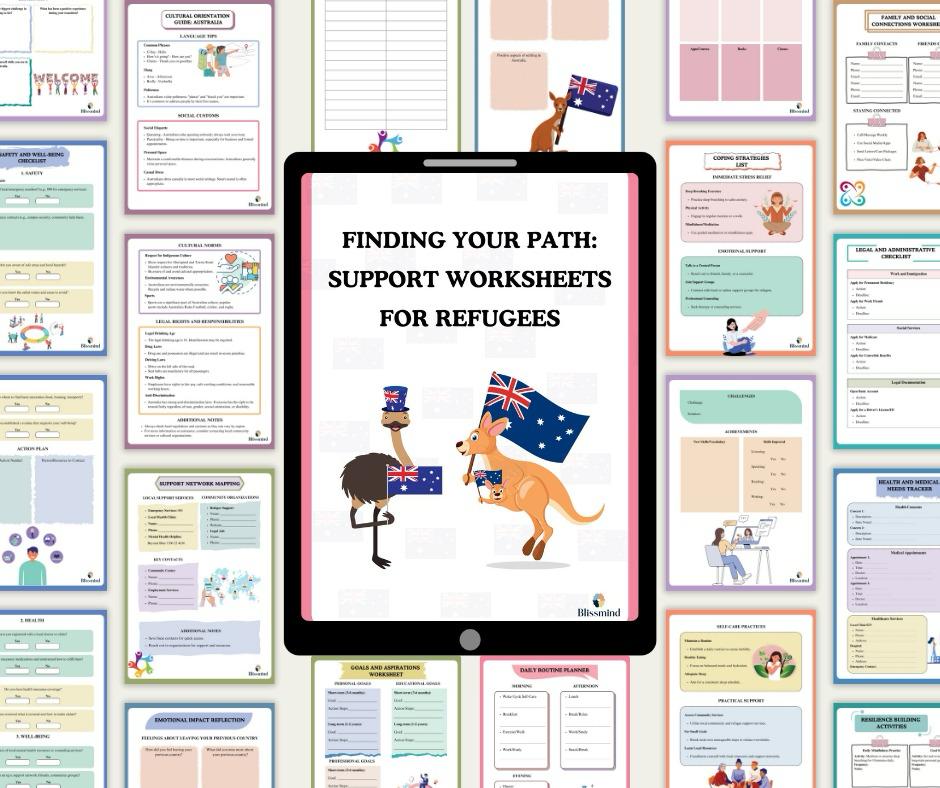 Support Worksheets for Refugees: Digital Worksheet Set (15 Worksheets, 24 pages)