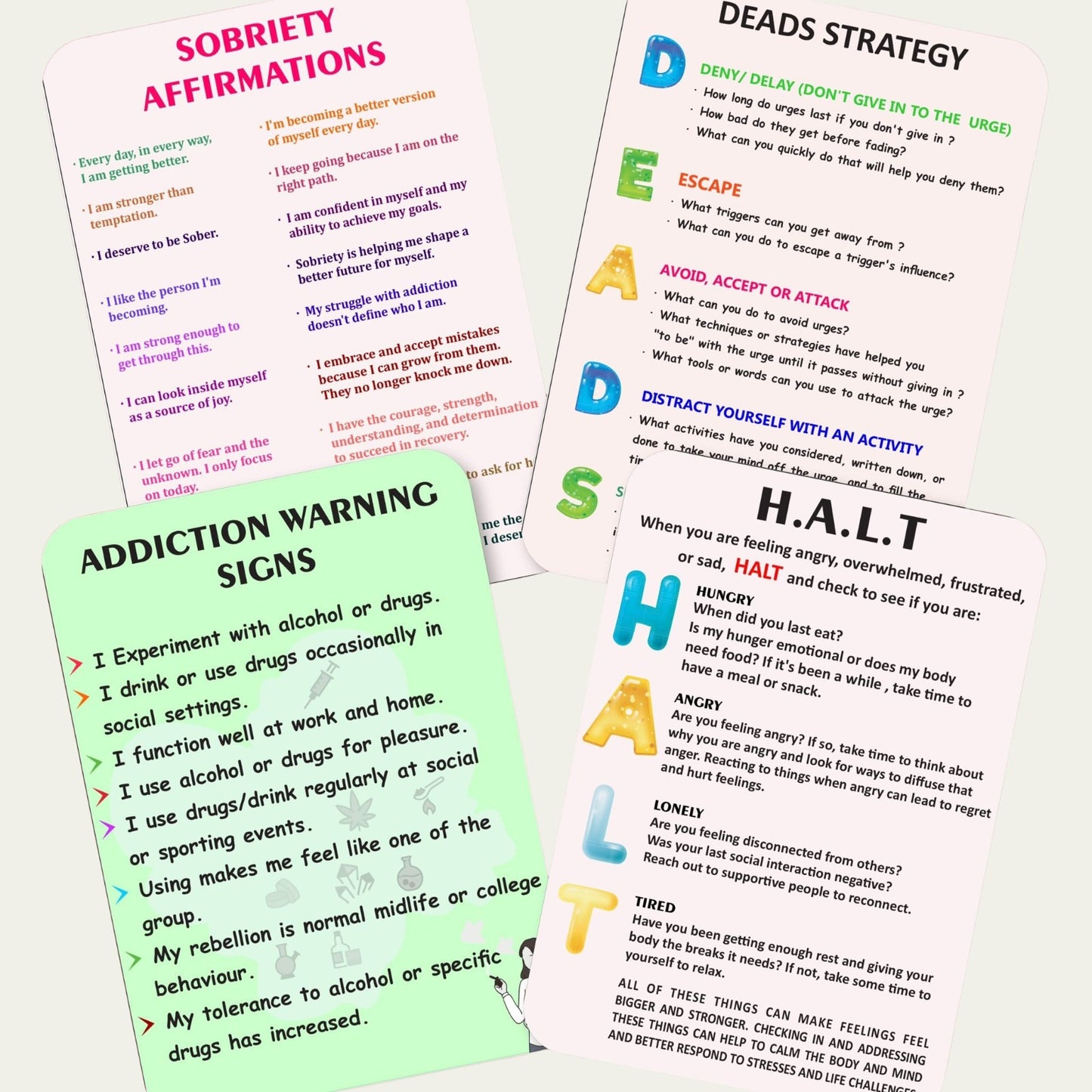 Substance Use Recovery Coping Cards