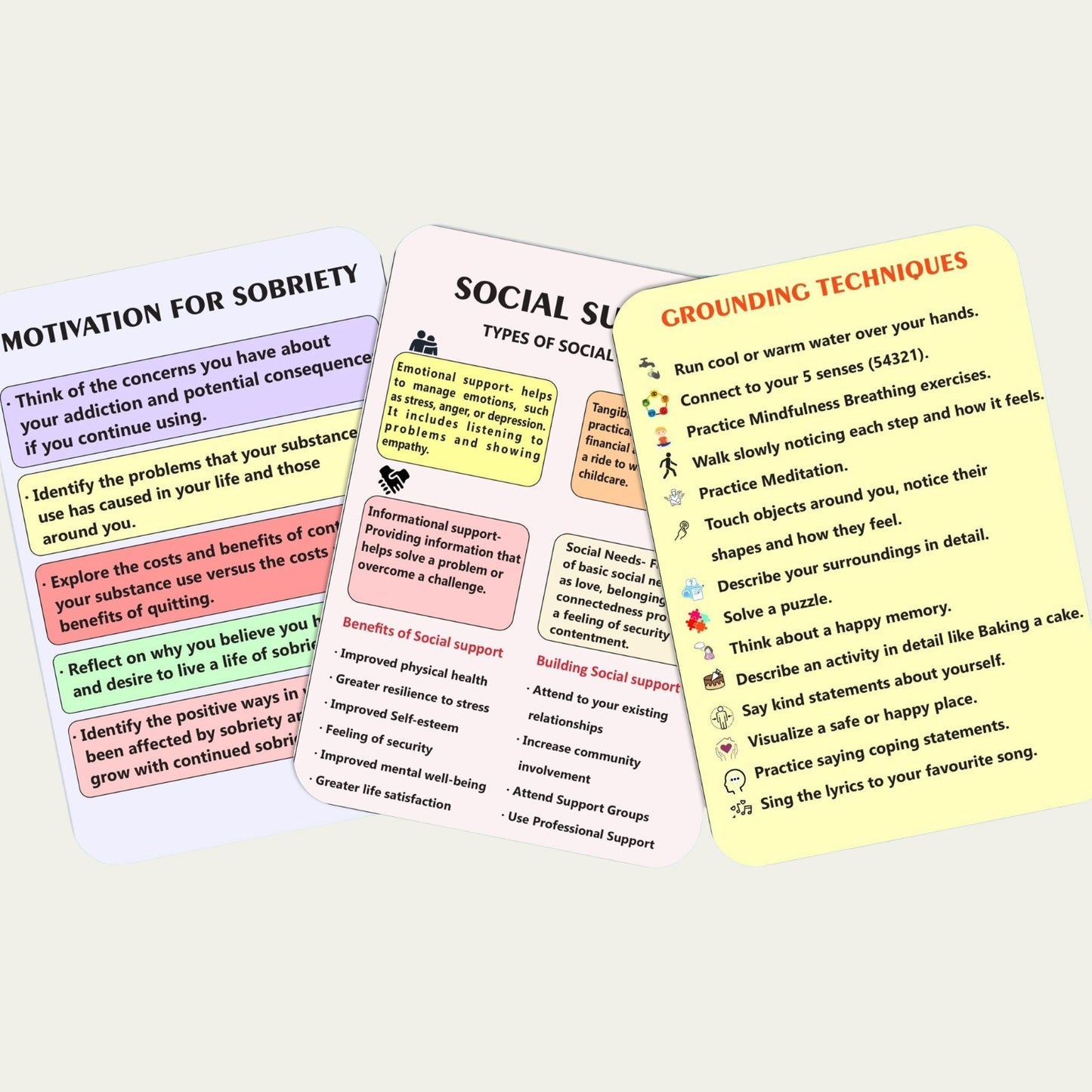 Substance Use Recovery Coping Cards