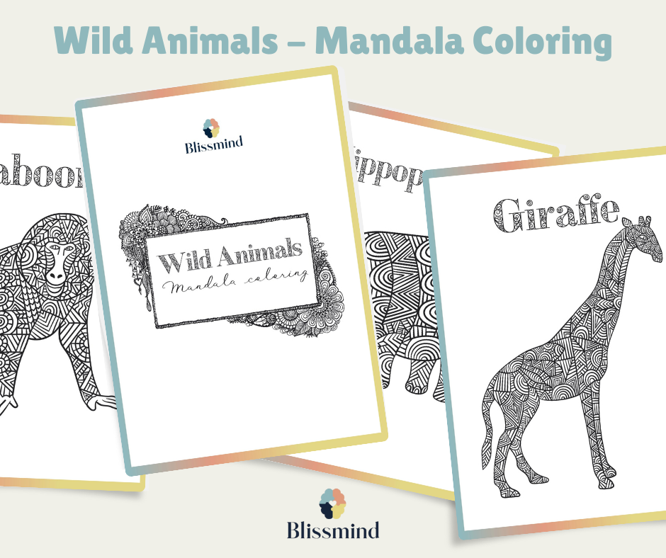 Animal Mandala Coloring (15 Sheets)