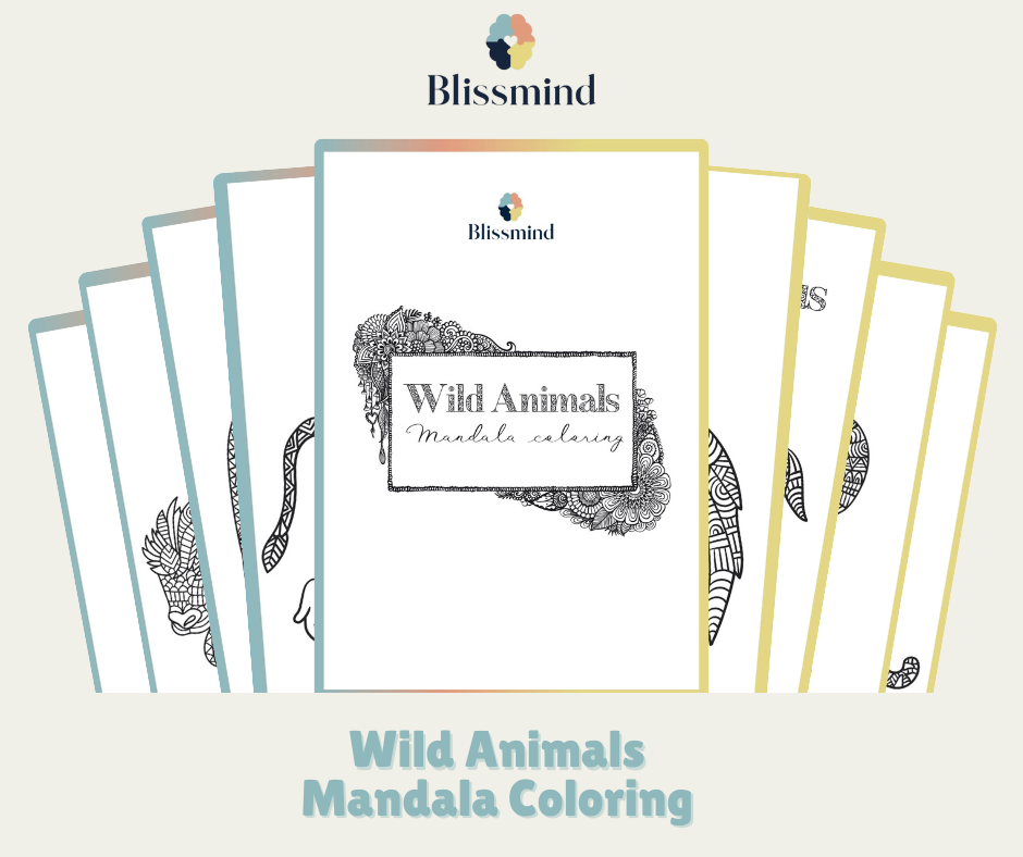 Animal Mandala Coloring (15 Sheets)